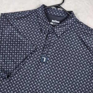 Bogey Bros Polo Shirt Mens 2XL Black Middle Finger Golf Performance Stretch
